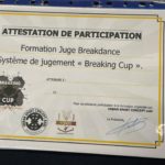 Certificat formation juge Breakdance Urban Sport Concept
